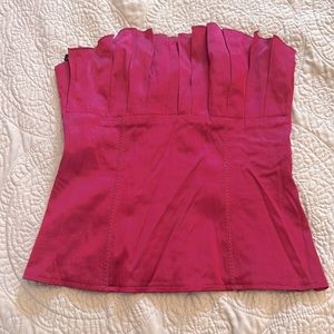 Bebe Magenta Pink satin corset top